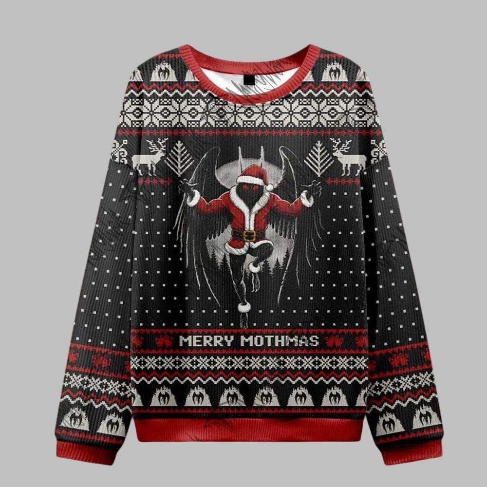 Alternative view of 2025 Merry Mothmas Ugly Christmas Sweater - Grishko.com