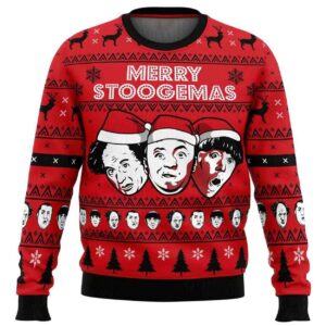2025 Merry Stoogemas 3 Stooges Ugly Christmas Sweater