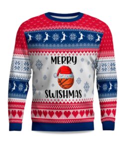 2025 Merry Swishmas Basketball Ugly Christmas Sweater