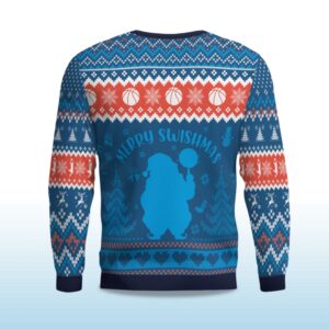 Alternative view of 2025 Merry Swishmas Basketball With Santa Ugly Christmas Sweater