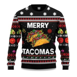 2025 Merry Tacomas Ugly Christmas Sweater