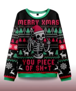 Alternative view of 2025 Merry Xmas You Piece Of Sht Ugly Christmas Sweater