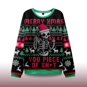 Alternative view of 2025 Merry Xmas You Piece Of Sht Ugly Christmas Sweater