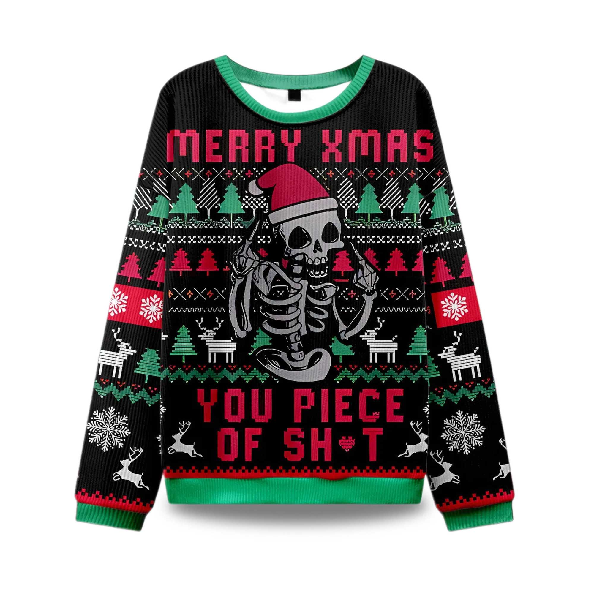 2025 Merry Xmas You Piece Of Sht Ugly Christmas Sweater