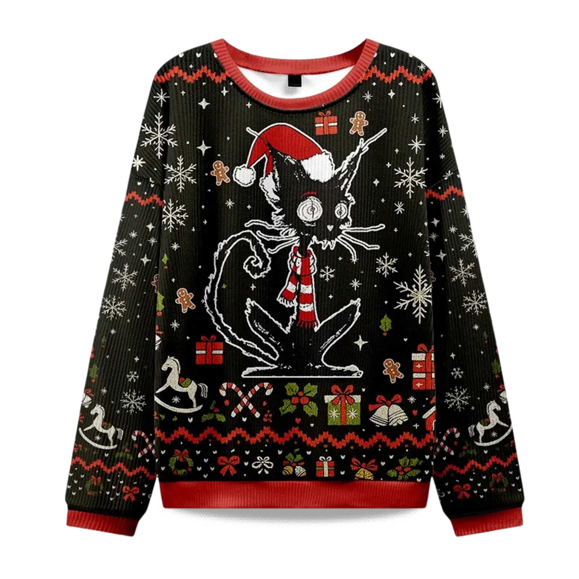 2025 Messy Cat Christmas Ugly Sweater