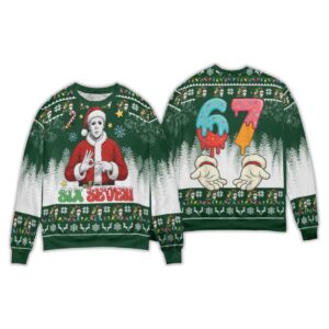 Alternative view of 2025 Michael Myers Six Seven Christmas Ugly Sweater