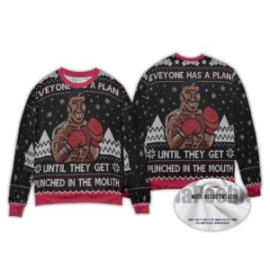 2025 Mike Tyson Everyone Has A Plan Until They Get Punched In The Mouth Ugly Christmas Sweater