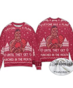 Alternative view of 2025 Mike Tyson Everyone Has A Plan Until They Get Punched In The Mouth Ugly Christmas Sweater