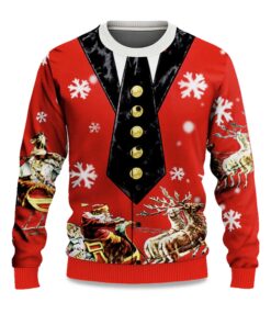 2025 Mock Collar and Suit Design Ugly Christmas Sweater