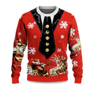 2025 Mock Collar and Suit Design Ugly Christmas Sweater