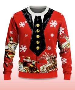 Alternative view of 2025 Mock Collar and Suit Design Ugly Christmas Sweater