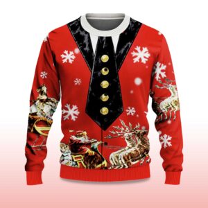 Alternative view of 2025 Mock Collar and Suit Design Ugly Christmas Sweater