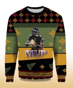 Alternative view of 2025 MVP Lamar Jacksonâ€™s Ugly Christmas Sweater