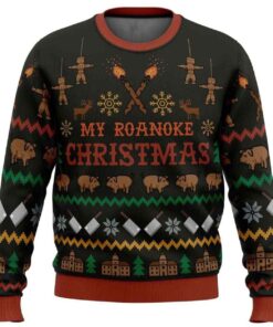 2025 My Roanoke Christmas American Horror Story Ugly Christmas Sweater