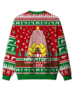Alternative view of 2025 Nakatomi Corporation Christmas Party Snowflake Tower Ugly Christmas Sweater