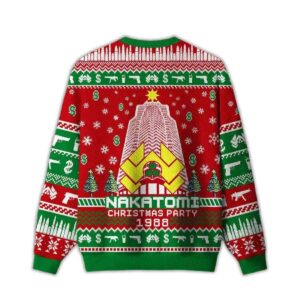 Alternative view of 2025 Nakatomi Corporation Christmas Party Snowflake Tower Ugly Christmas Sweater