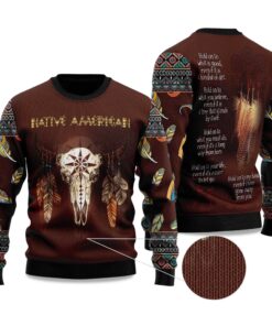 2025 Native Skull Ugly Christmas Sweater