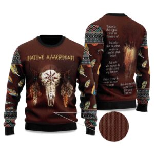 2025 Native Skull Ugly Christmas Sweater