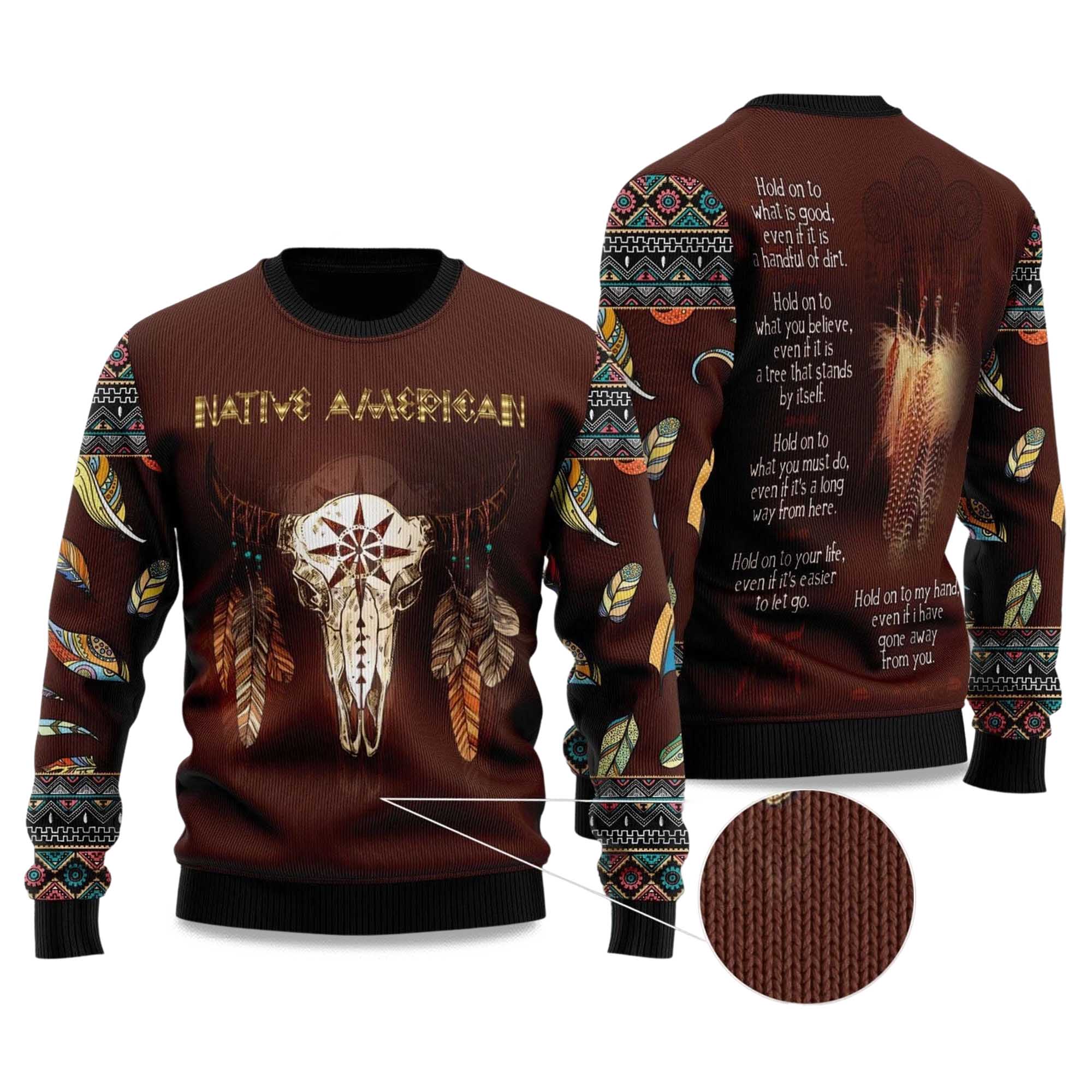 2025 Native Skull Ugly Christmas Sweater
