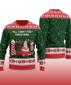 Alternative view of 2025 Naughty Dick All I Want For Christmas Ugly Christmas Sweater