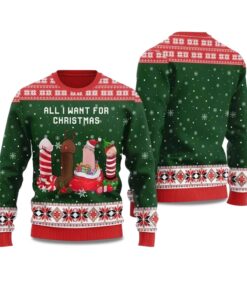 2025 Naughty Dick All I Want For Christmas Ugly Christmas Sweater