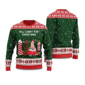2025 Naughty Dick All I Want For Christmas Ugly Christmas Sweater