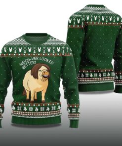 Alternative view of 2025 Neigh-Ver Looked Better Ugly Christmas Sweater