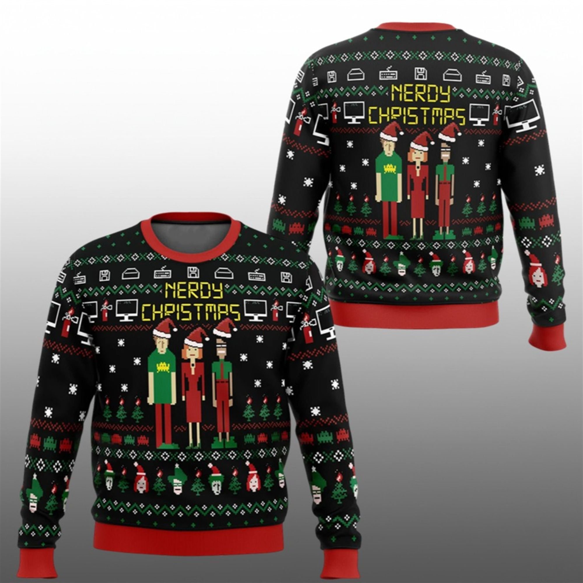 2025 Nerdy Christmas The IT Crowd Ugly Christmas Sweater - Grishko.com