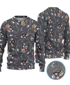 Alternative view of 2025 Nightmare Before Christmas Jack and Sally Christmas Ugly Sweater 