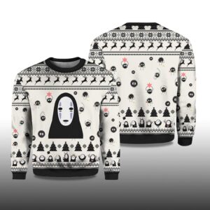 Alternative view of 2025 No Face White Ugly Christmas Sweater