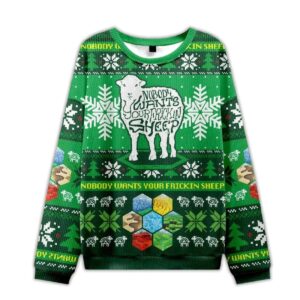 2025 Nobody Wants Your Frickin Sheep Ugly Christmas Sweater