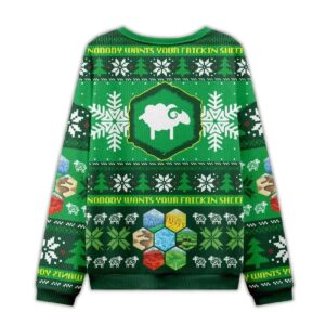 Alternative view of 2025 Nobody Wants Your Frickin Sheep Ugly Christmas Sweater