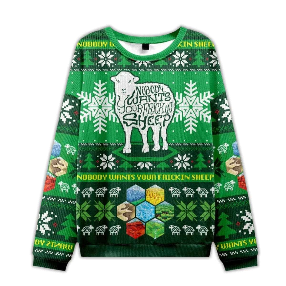 2025 Nobody Wants Your Frickin Sheep Ugly Christmas Sweater