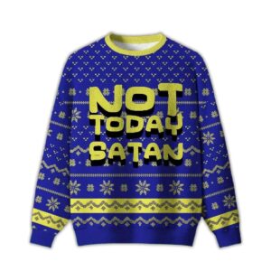 2025 Not Today Festive Satan Ugly Christmas Sweater