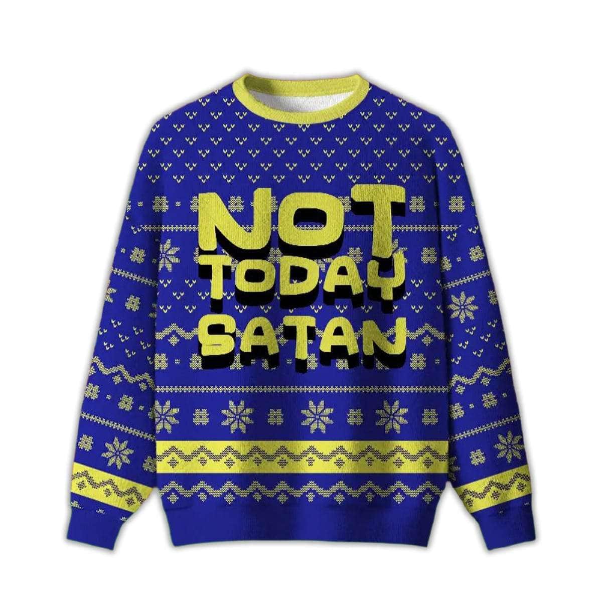 2025 Not Today Festive Satan Ugly Christmas Sweater
