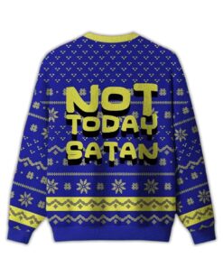 Alternative view of 2025 Not Today Festive Satan Ugly Christmas Sweater