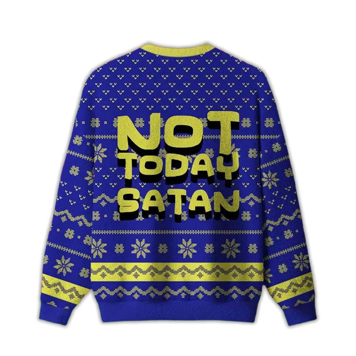 Alternative view of 2025 Not Today Festive Satan Ugly Christmas Sweater