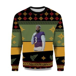 2025 Odell Baltimore Ravens Ugly Christmas Sweater