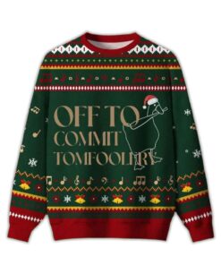 2025 Off To Commit Tomfoolery Ugly Christmas Sweater