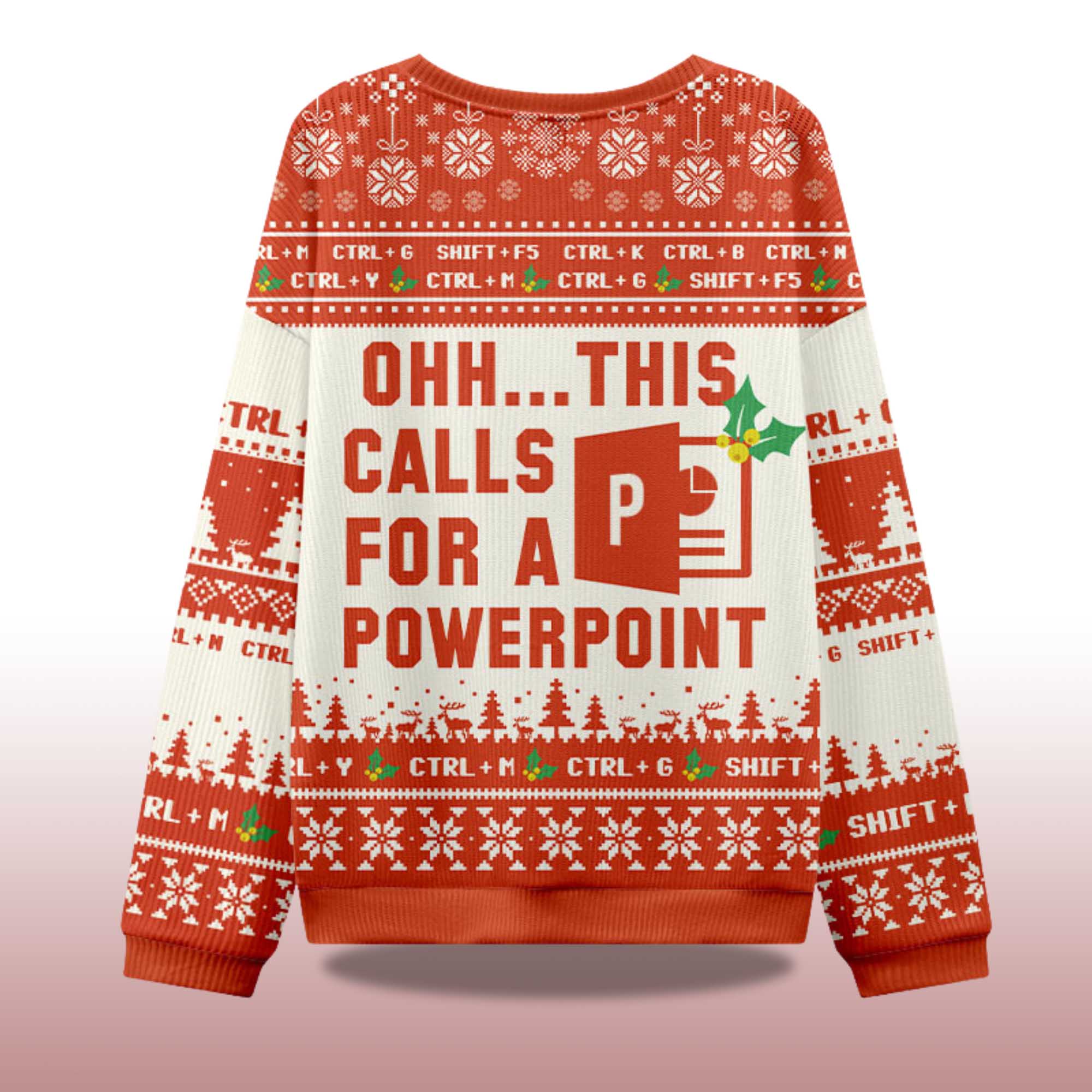 Alternative view of 2025 Ohh This Calls for a Powerpoint Ugly Christmas Sweater