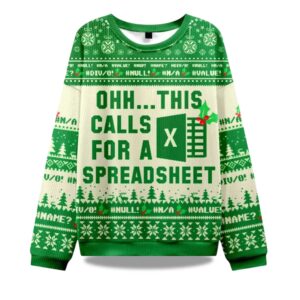 2025 Ohh This Calls For A Spreadsheet Christmas Ugly Sweater