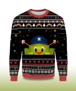 Alternative view of 2025 Orbit Houston Astros Minimalist Mascot Ugly Christmas Sweater