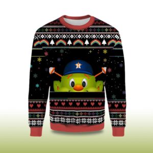 Alternative view of 2025 Orbit Houston Astros Minimalist Mascot Ugly Christmas Sweater