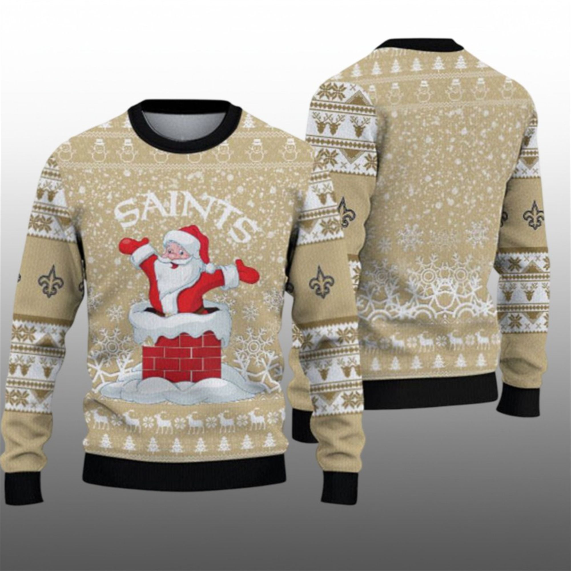 2025 Orleans Saints Santa Ugly Christmas Sweater - Grishko.com