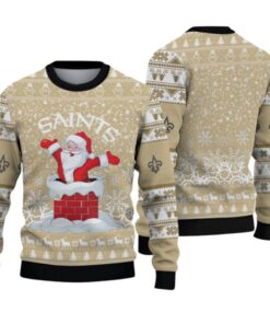 Alternative view of 2025 Orleans Saints Santa Ugly Christmas Sweater 