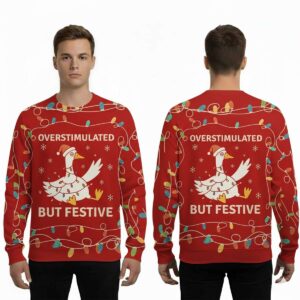 2025 Overstimulated But Festive Ugly Christmas Sweater