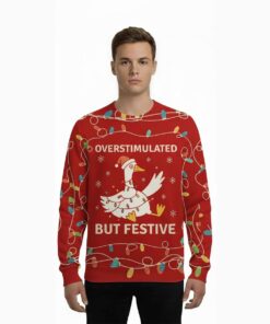 Alternative view of 2025 Overstimulated But Festive Ugly Christmas Sweater