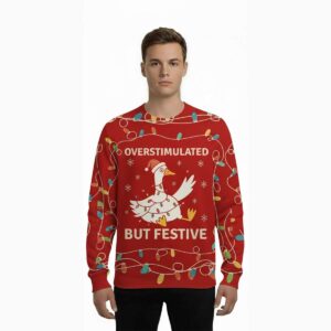 Alternative view of 2025 Overstimulated But Festive Ugly Christmas Sweater