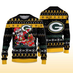 Alternative view of 2025 Packers Santa Claus Ugly Christmas Sweater