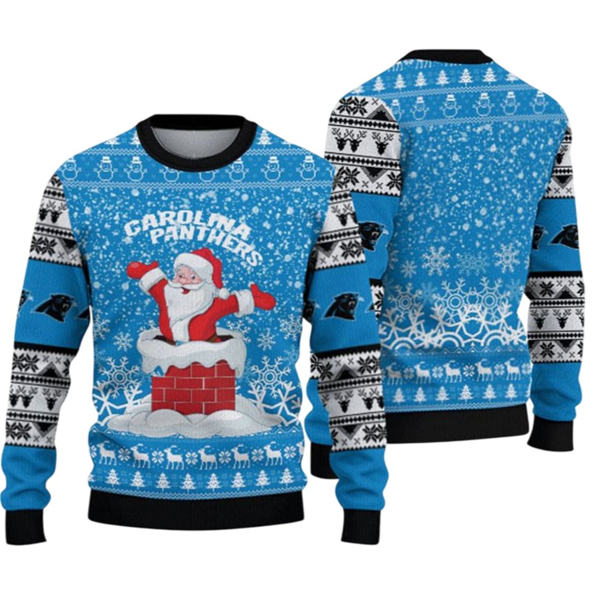Alternative view of 2025 Panthers Santa Ugly Christmas Sweater - Grishko.com